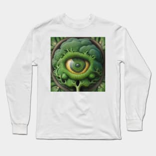 [AI Art] Eye Of Broccoli, Art Deco Style Long Sleeve T-Shirt